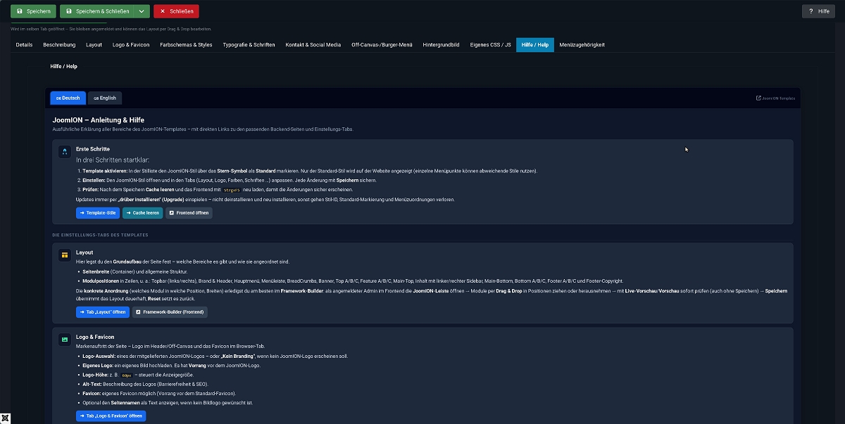 Template & Framework Hilfe